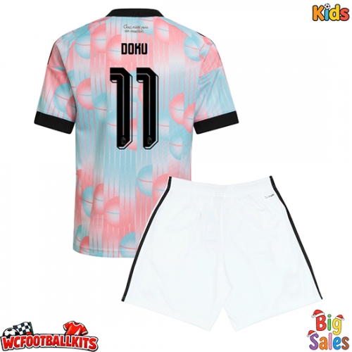 Belgium Jeremy Doku #11 Replica Away Stadium Kit for Kids World Cup 2026 Short Sleeve (+ pants)